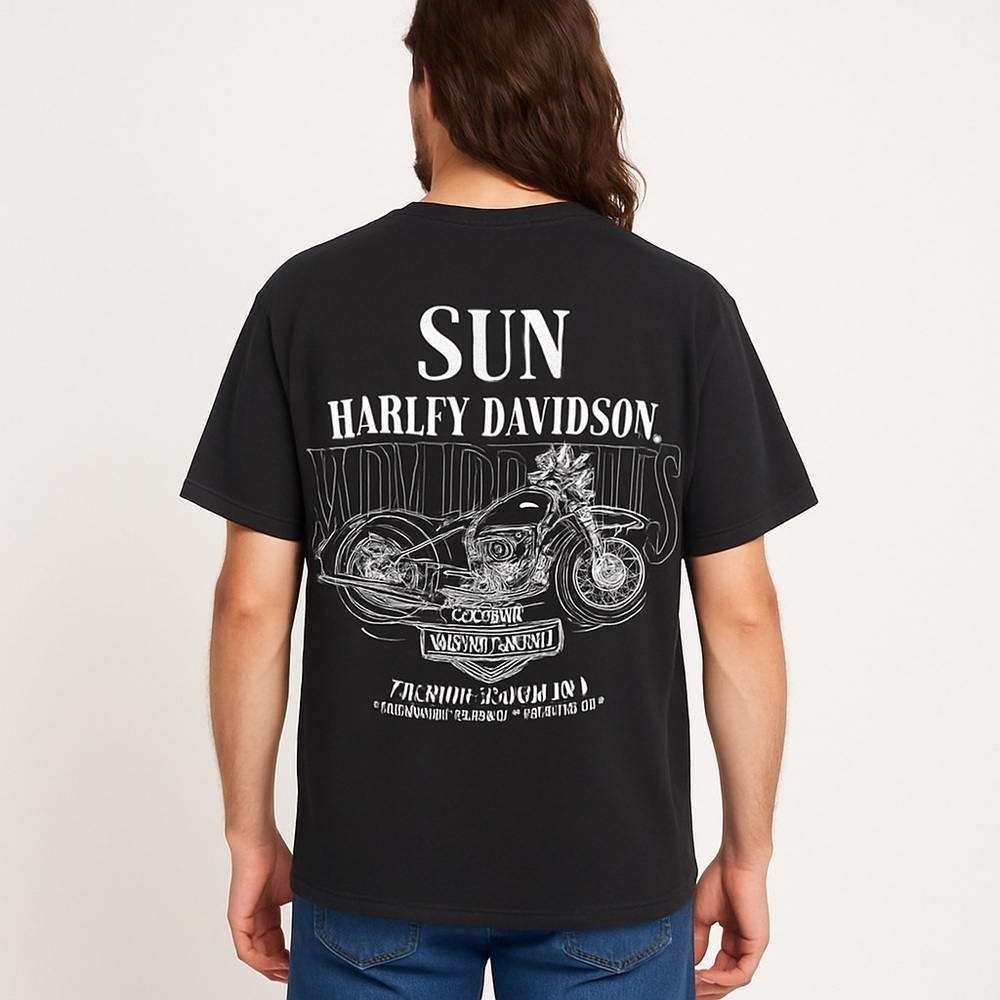 Harley-Davidson Black Motorcycle Graphic T-Shirt Mens 3XL